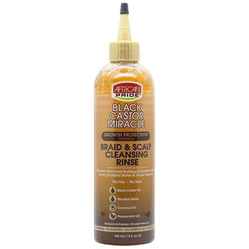 African Pride Black Castor Miracle Braid & Scalp Cleansing Rinse 355ml