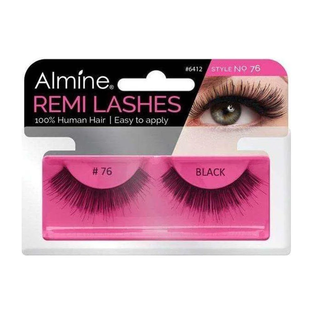 Almine Eyelashes Black 100% Remi Human hair - Image 16