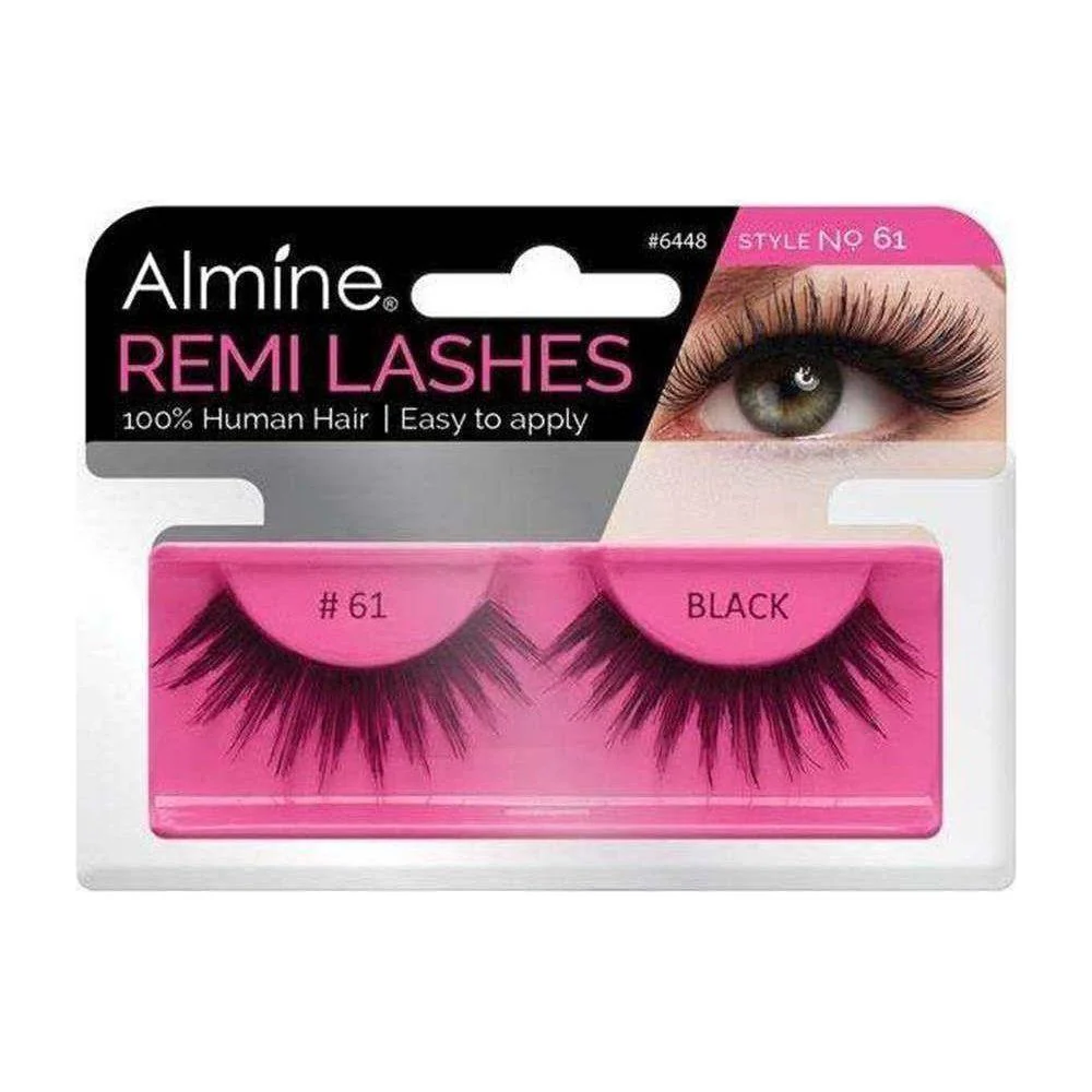 Almine Eyelashes Black 100% Remi Human hair - Image 29