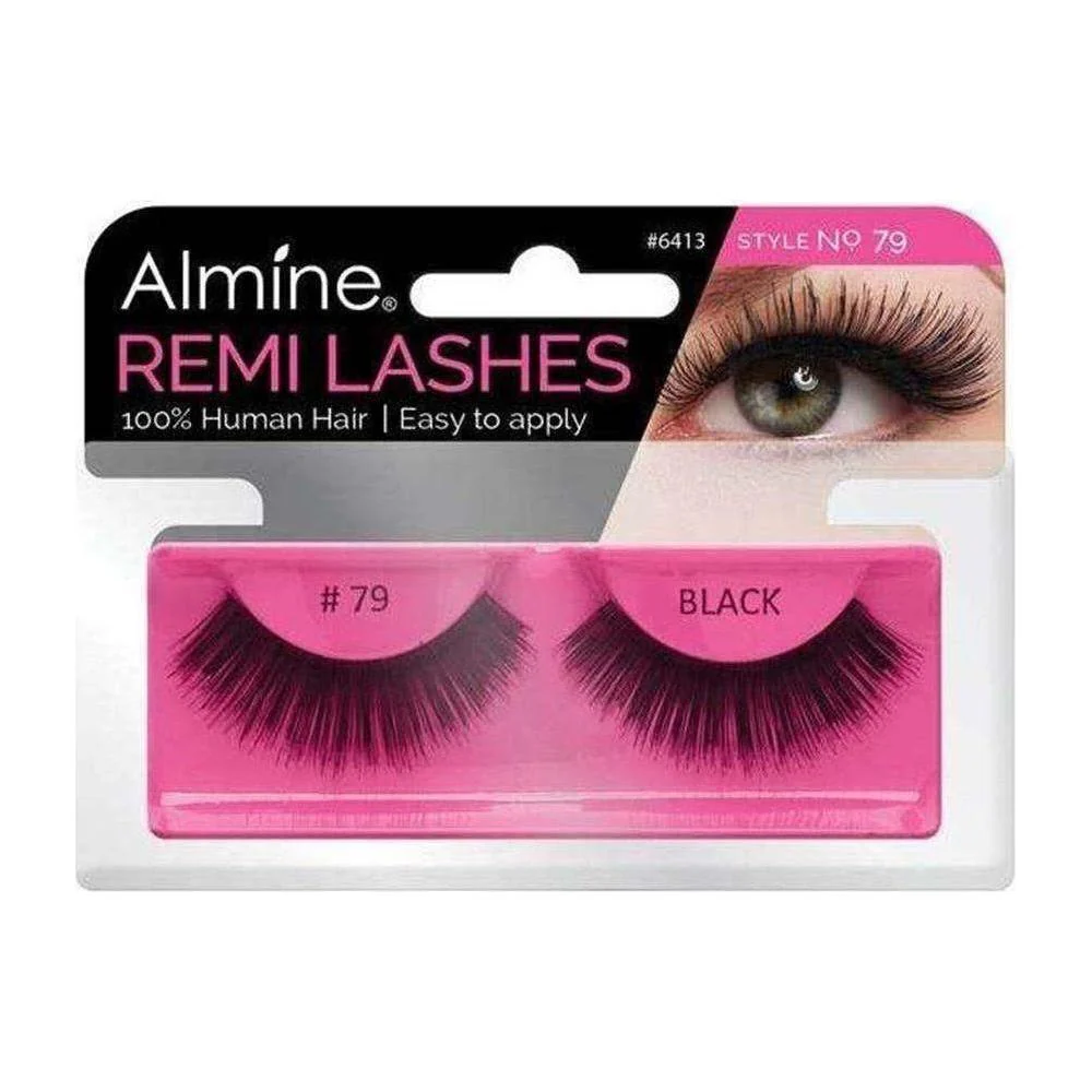 Almine Eyelashes Black 100% Remi Human hair - Image 30