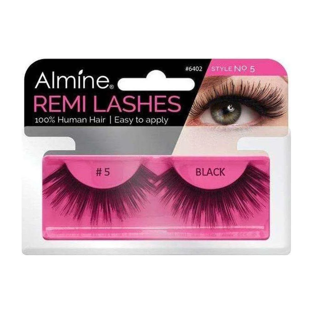 Almine Eyelashes Black 100% Remi Human hair - Image 4