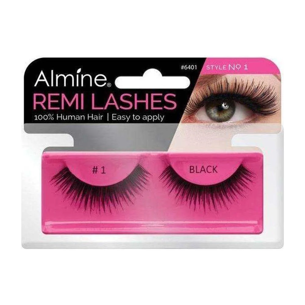 Almine Eyelashes Black 100% Remi Human hair - Image 43