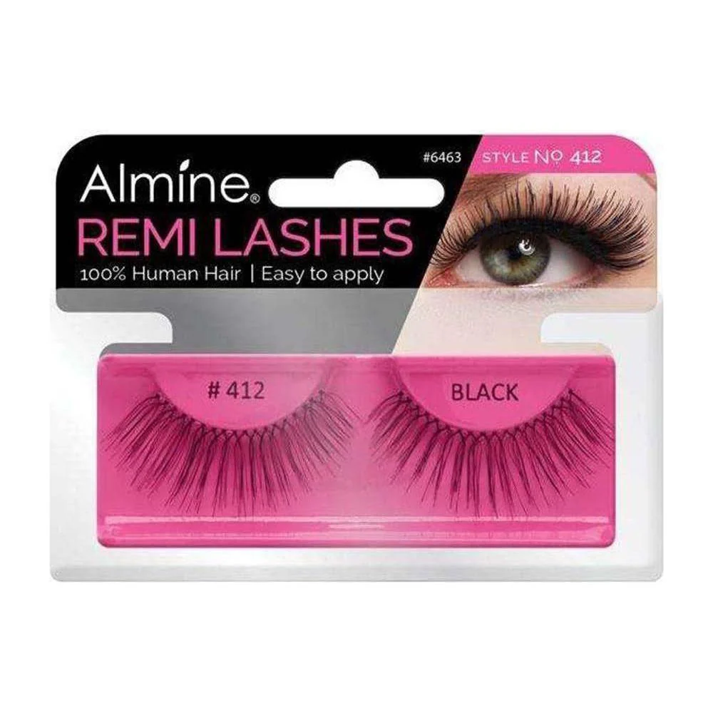 Almine Eyelashes Black 100% Remi Human hair - Image 57