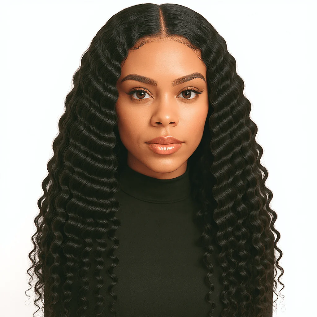 Dream hair Brazilian Hair Deep Wave 4pcs + 14'' Lace Frontal (Natural Color) - Image 2