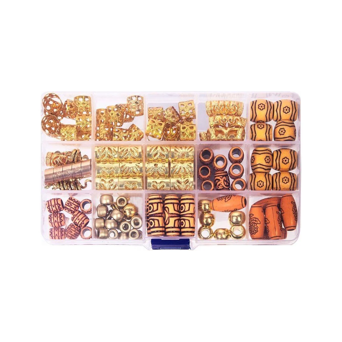 Dreamfix 124Pcs Hair Rings & Beads 12 Style - Image 6