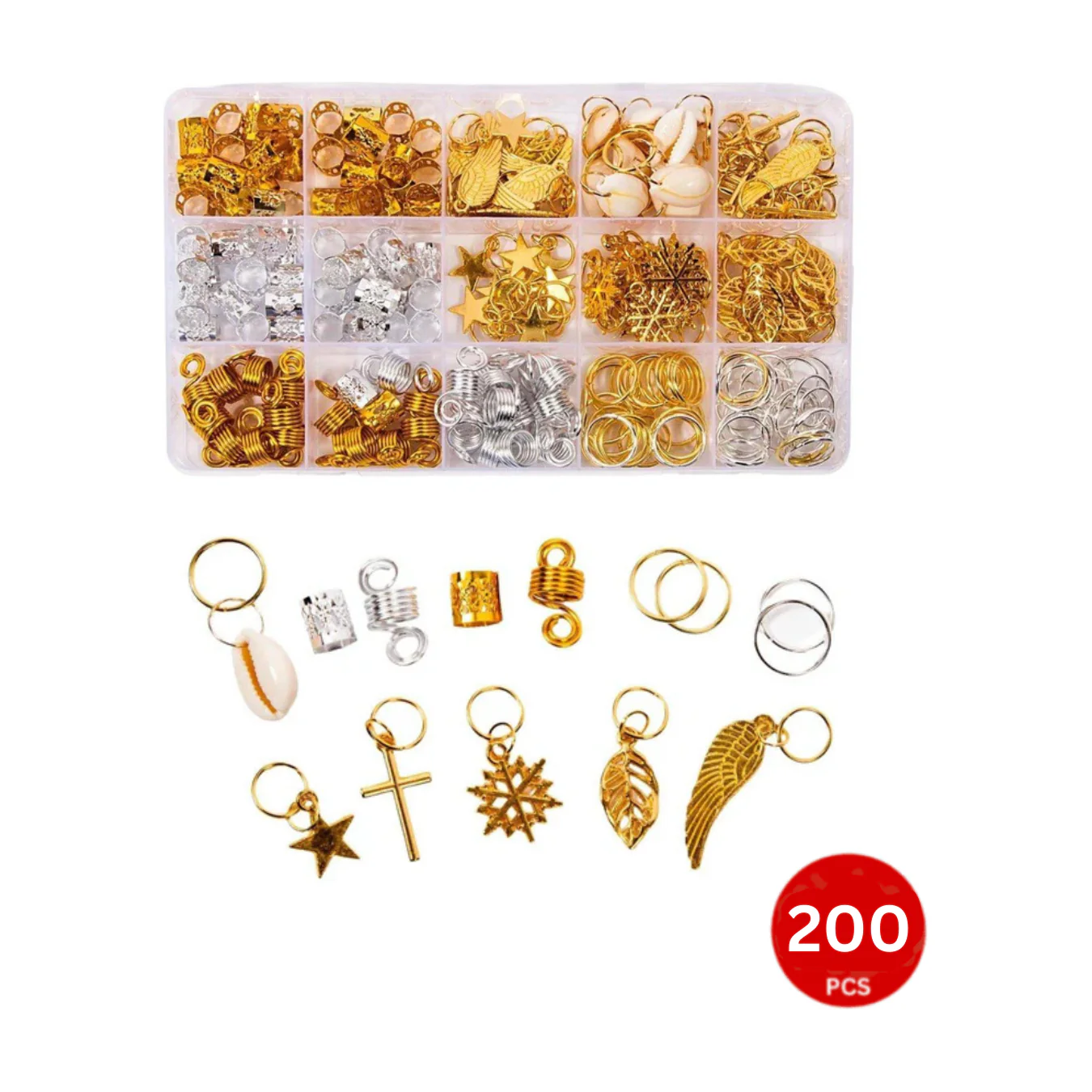 Dreamfix 200pcs Braiding Hair Rings 12 Style - Image 2