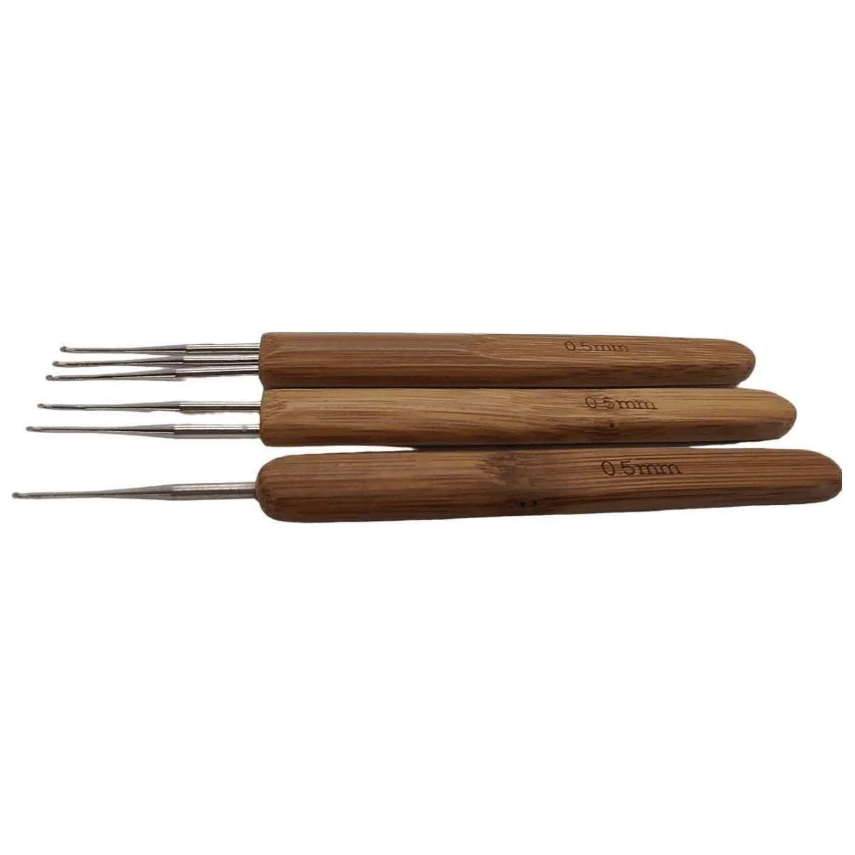 Dreamfix Dreadlock Crochet Needle Hook Bamboo Handle Hooks Tools Making 3 Pcs 0.5 mm - Image 5