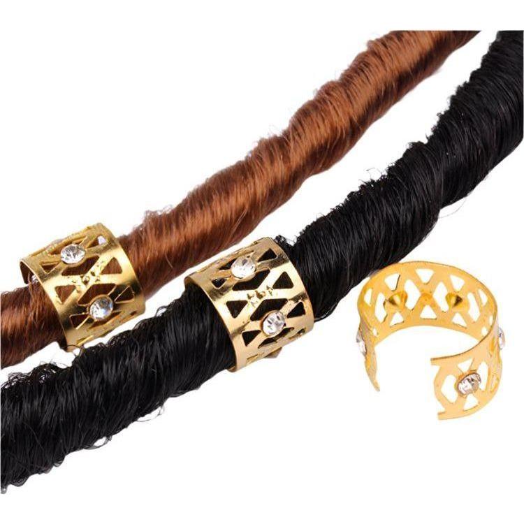 Dreamfix Gold &Silver Rhinestone Dreadlock Beads 6 pcs