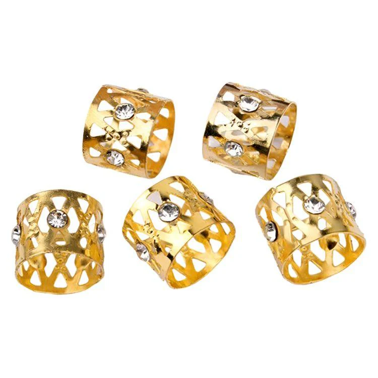 Dreamfix Gold &Silver Rhinestone Dreadlock Beads 6 pcs - Image 2