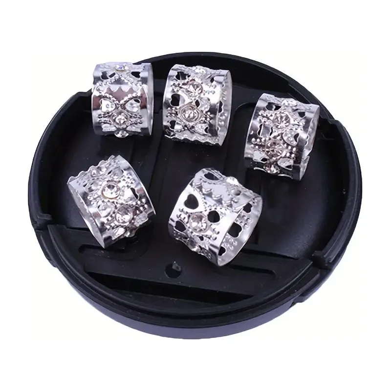 Dreamfix Gold &Silver Rhinestone Dreadlock Beads 6 pcs - Image 4