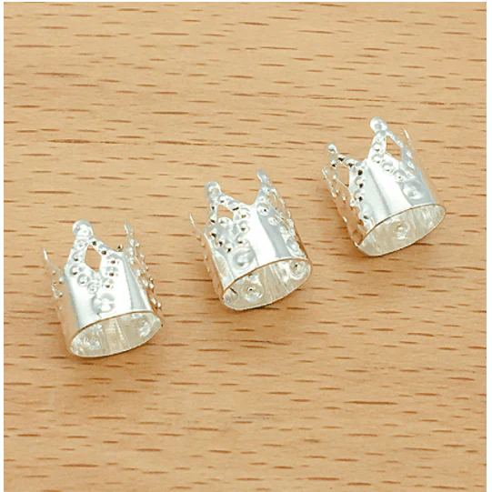 Dreamfix Gold & Silver Crown Buckle Hair Beads Ring 24pcs - Image 6