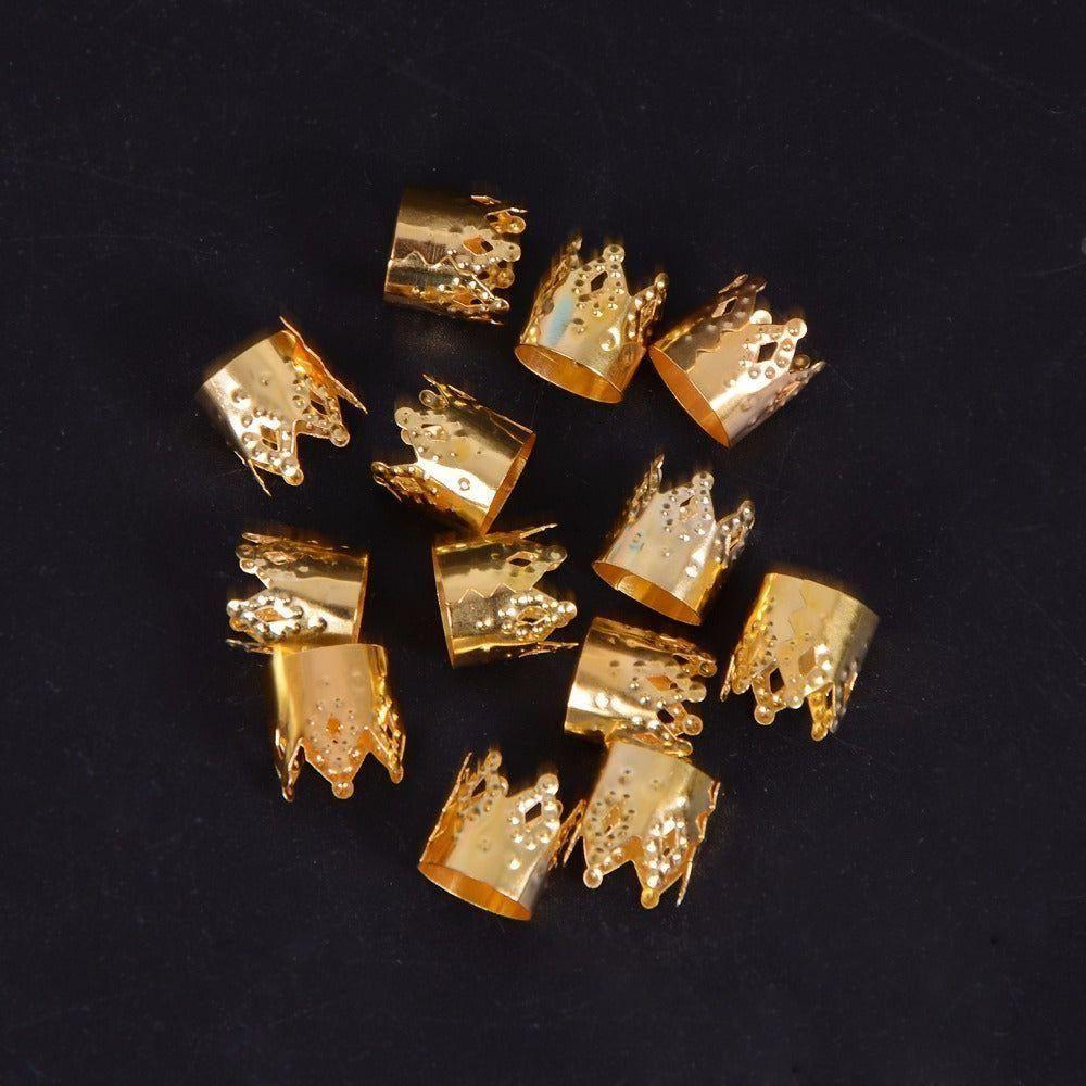 Dreamfix Gold & Silver Crown Buckle Hair Beads Ring 24pcs - Image 7