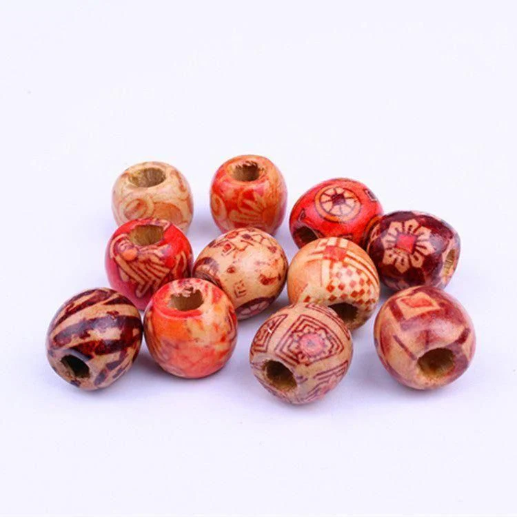 Dreamfix Hair Barrel Bead Wooden 24pcs - Image 2