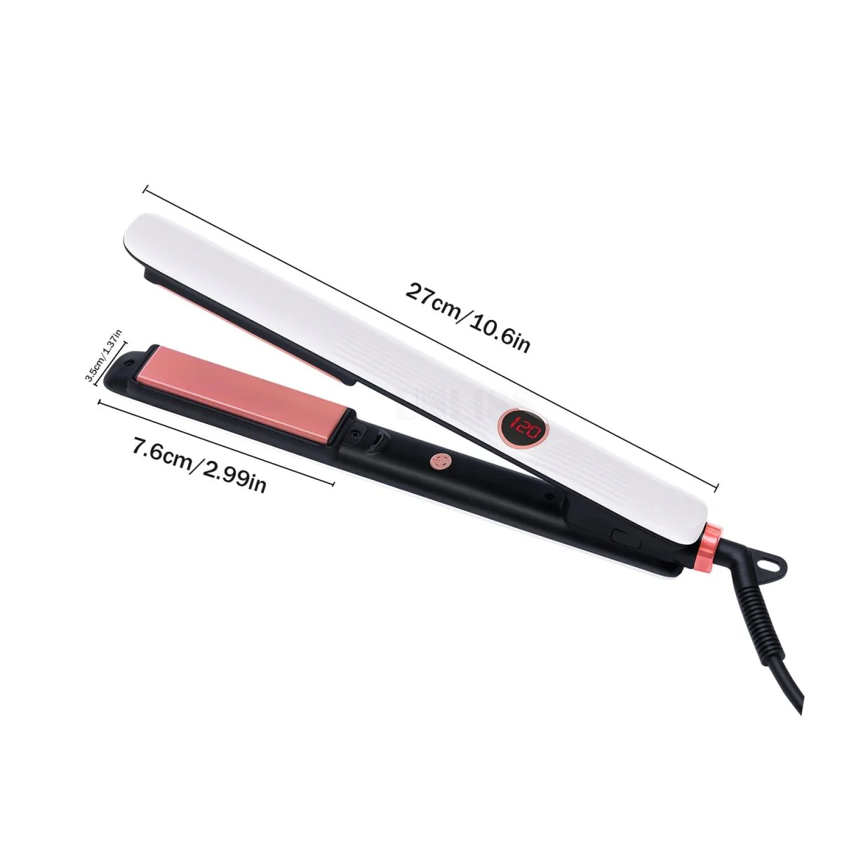 Dreamfix Salon Hair Straightener with LCD Display (White) - Image 3
