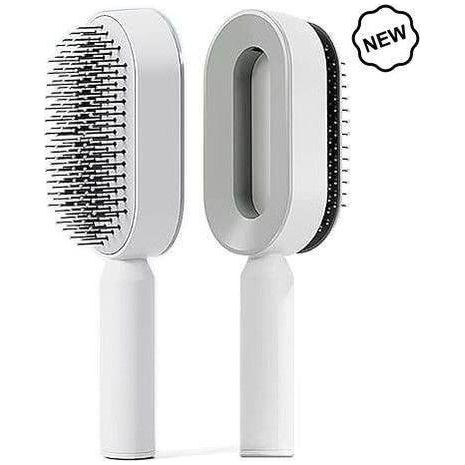 Dreamfix Self Cleaning Hair Detangling and Scalp Massager Brushes White/Purple - Image 11