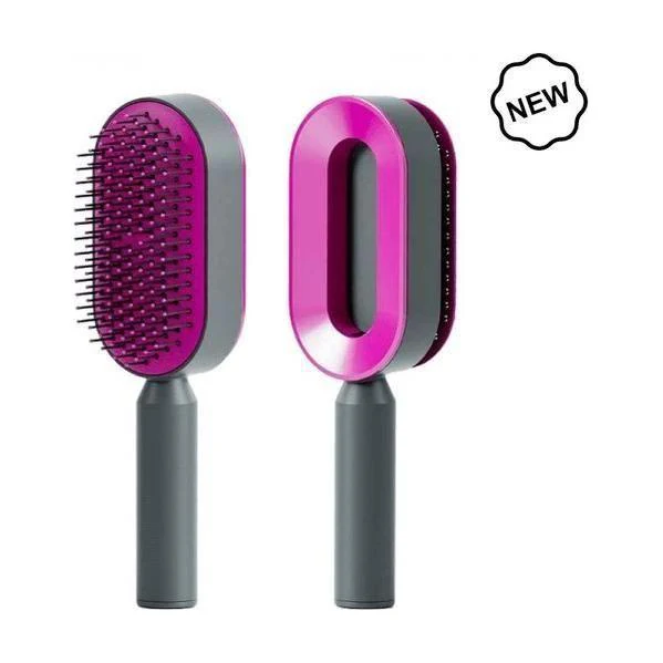 Dreamfix Self Cleaning Hair Detangling and Scalp Massager Brushes White/Purple - Image 13