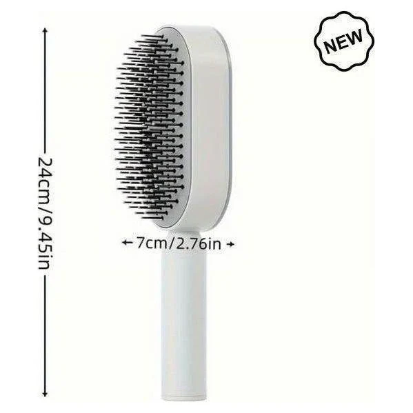 Dreamfix Self Cleaning Hair Detangling and Scalp Massager Brushes White/Purple - Image 9
