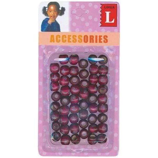 Dreamfix Small Wooden Beads (40 Pcs) Burgundy