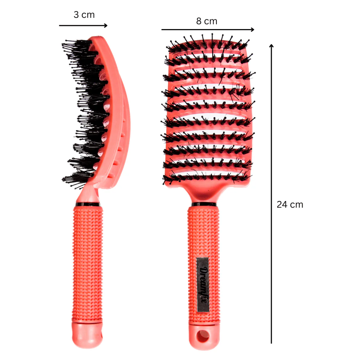 Dreamfix Vent Hair Brush w/Nylon & Boar Bristle Pink - Image 4