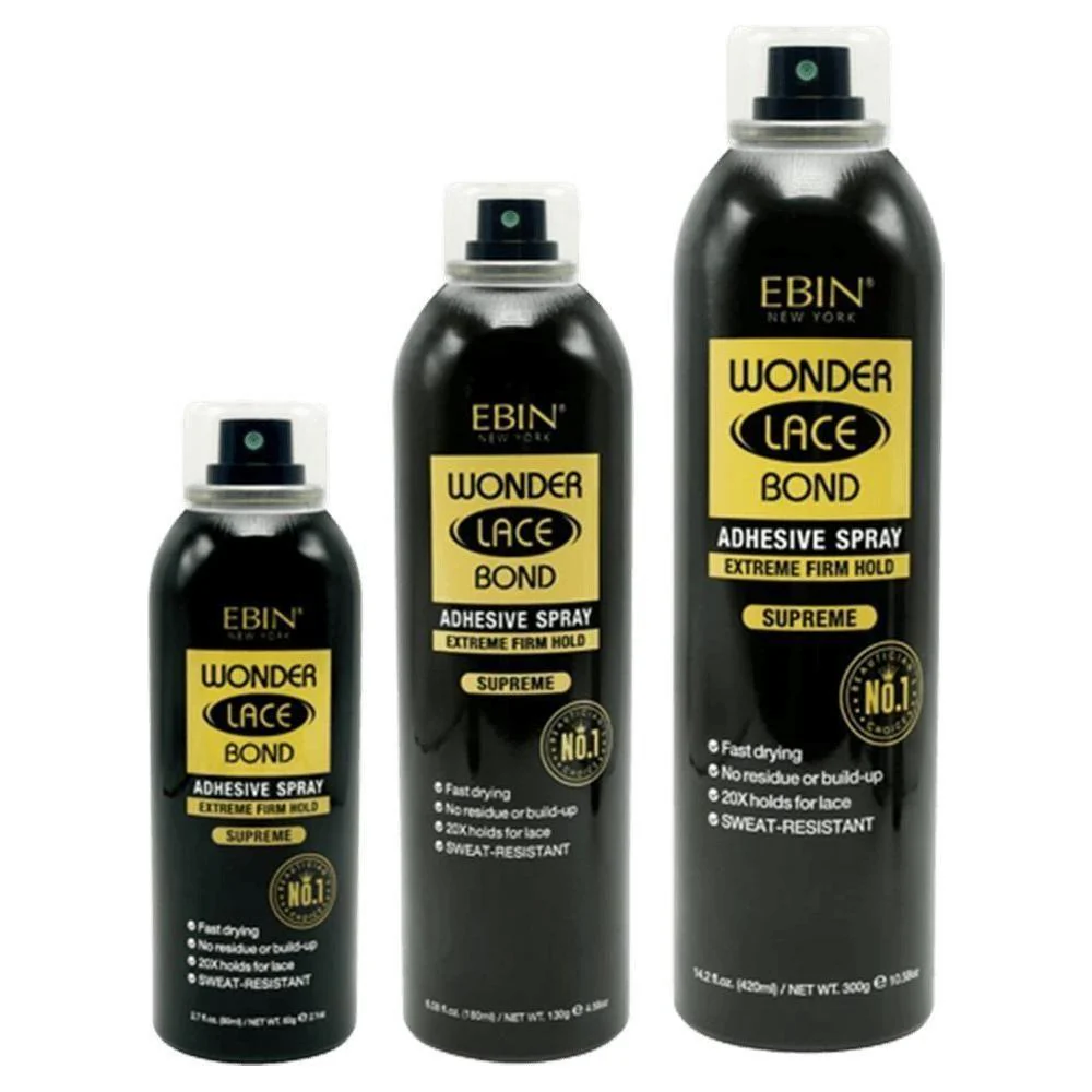 Ebin New York Wonder Lace Bond Adhesive Spray Extreme Firm Hold Supreme 420/180/80 ml