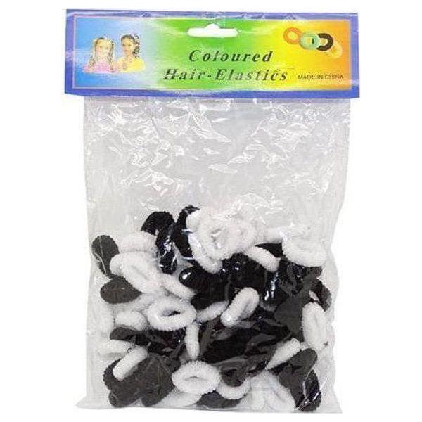 Hair Elastics Color Big Black &  white HB02