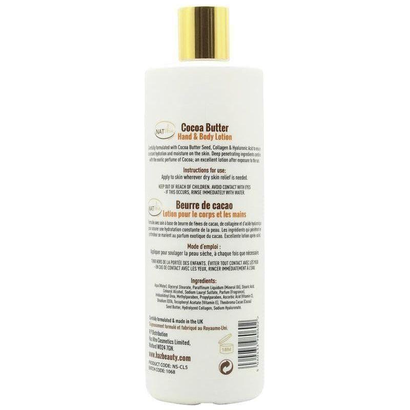 HAZ NATskin Cocoa Butter Hand & Body Lotion 500ml - Image 2