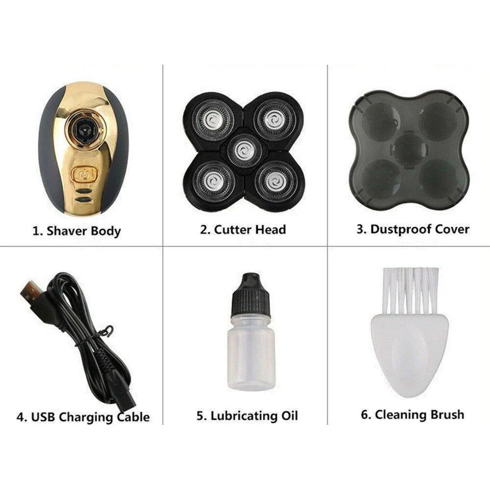 JINDING Electric Head Shaver for Men 5 in 1 Silver - Image 4