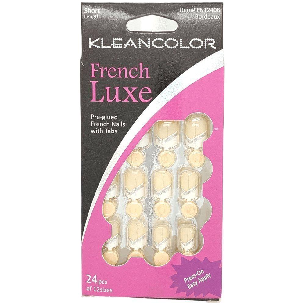 Kleancolor French Luxe Pre-glued French Nails With Tabs 24 Pcs Of 12 Sizes - Image 2