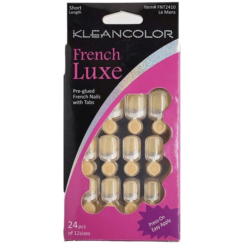 Kleancolor French Luxe Pre-glued French Nails With Tabs 24 Pcs Of 12 Sizes - Image 8