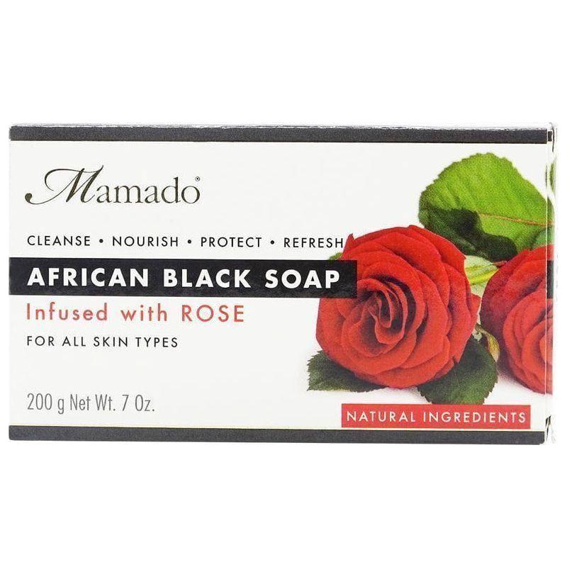 Mamado African Black Soap Infused with Rose 200g