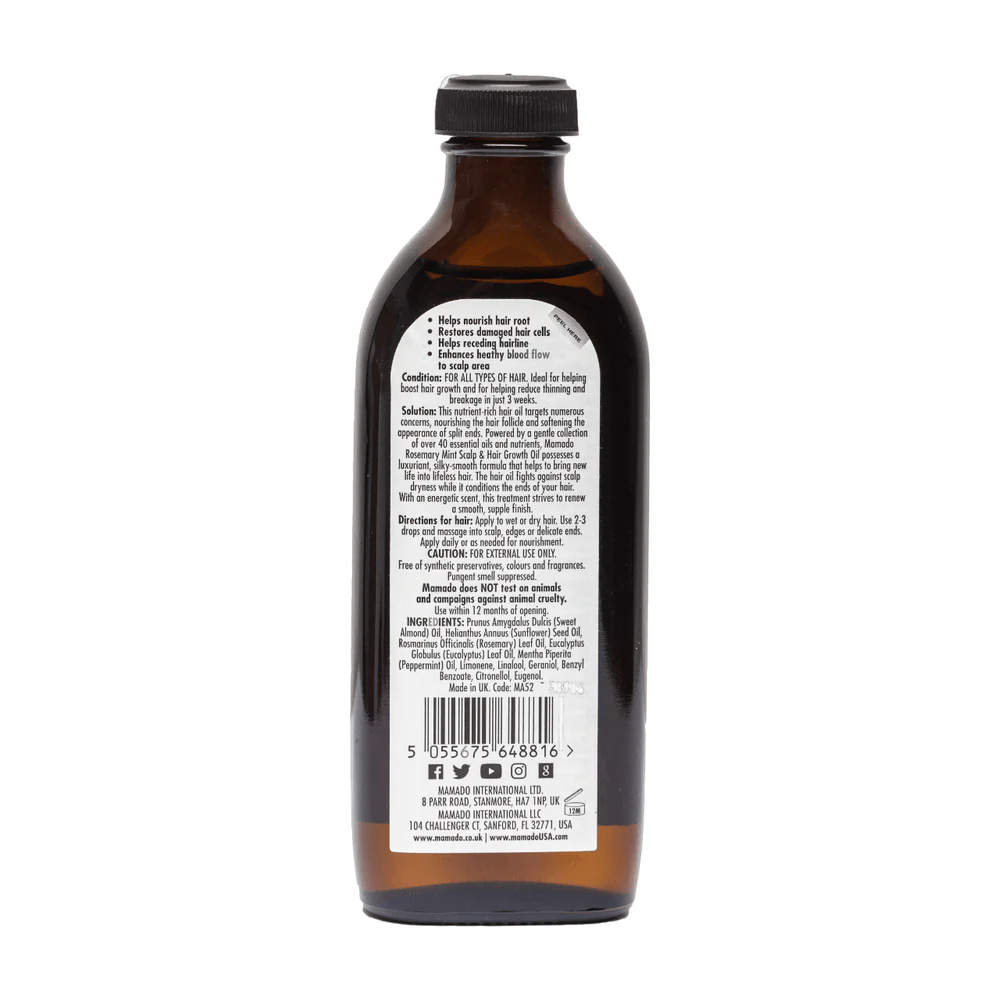 Mamado Rosemary Mint Scalp & Hair Growth Oil 150ml - Image 2