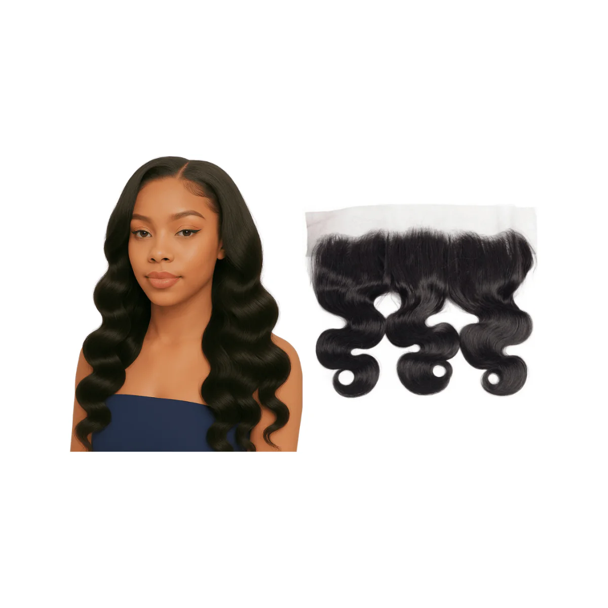 Natural Brazilian closure frontal Body 10"& 14" &20"