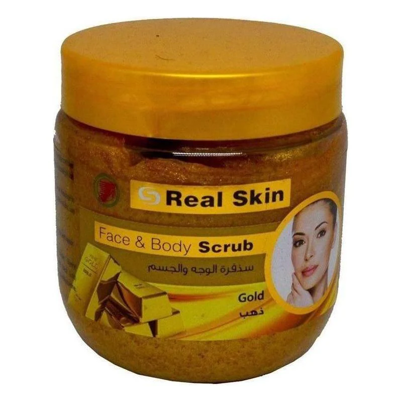 Real Skin Gesicht & Körperpeeling Gold 500ml
