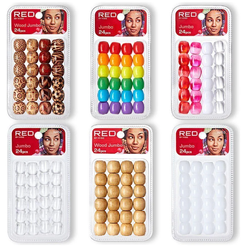 Red By Kiss Jumbo Hair Beads Jumbo 24pcs
