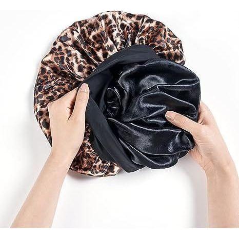 Red By Kiss Reversible Hair Cap Silky Satin Wide Edge Super Jumbo Leopard - Image 3