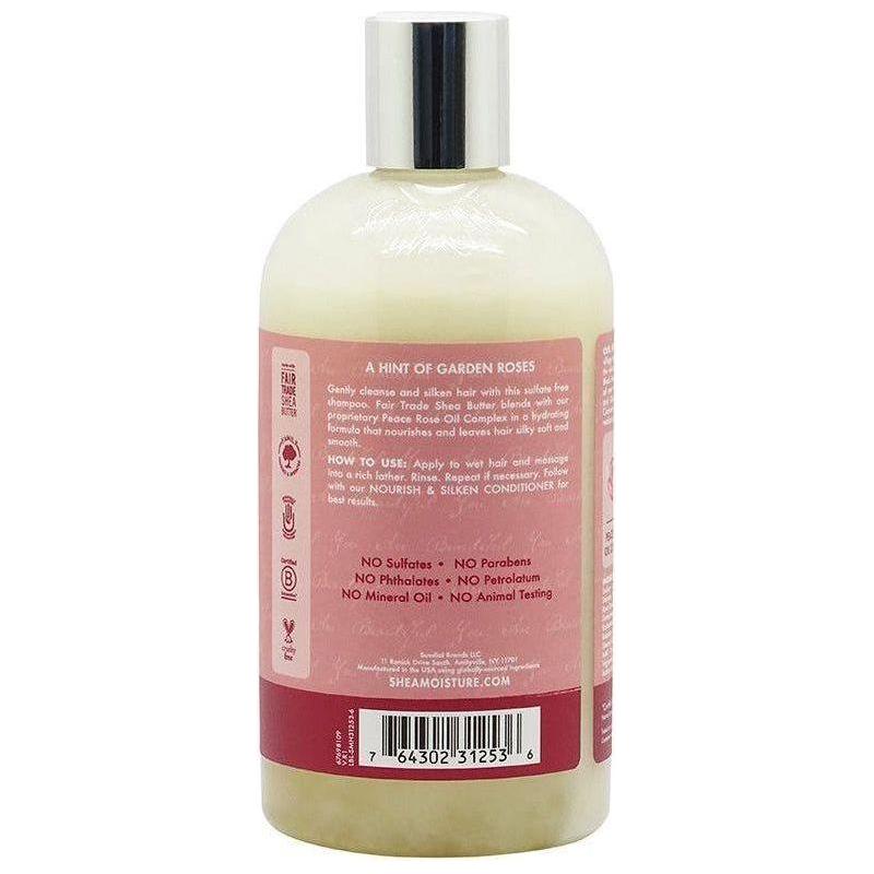 Shea Moisture Peace Rose Oil Complex Nourish & Silken Shampoo 384ml - Image 3