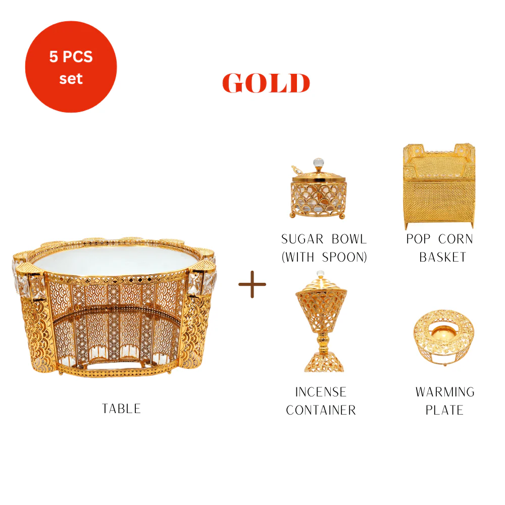 Shewhat 5pcs Rekebot Set Square 2 (Gold & Silver) - Image 2