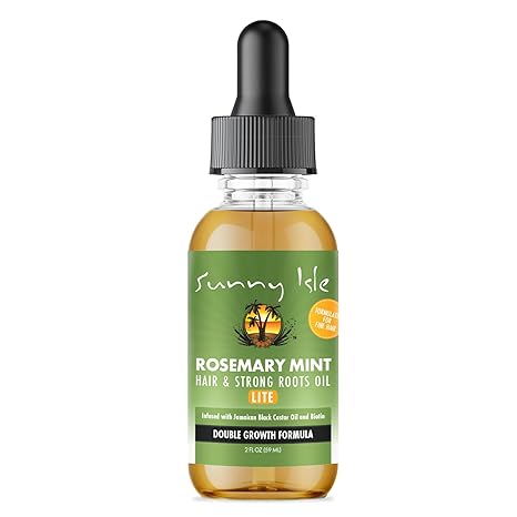 Sunny Isle Rosemary Mint Hair and Strong Roots Lite Oil 2oz