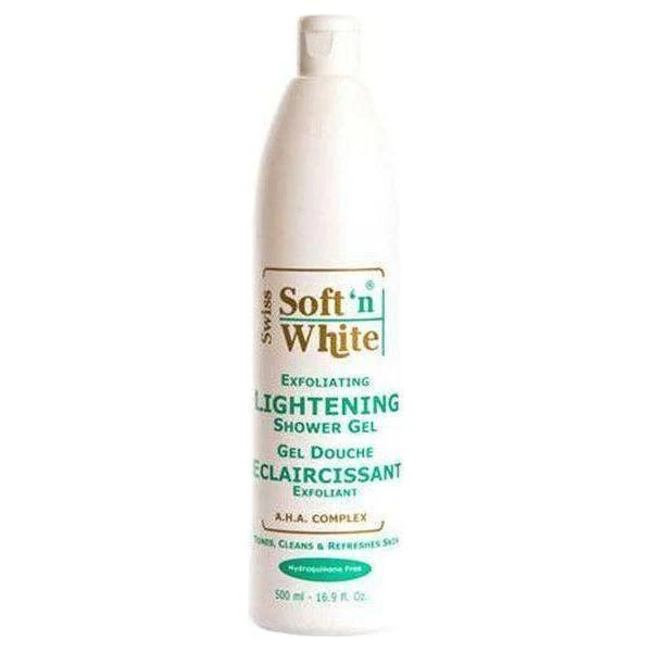 Swiss Soft'n White Exfoliating Lightening Shower Gel 500ml