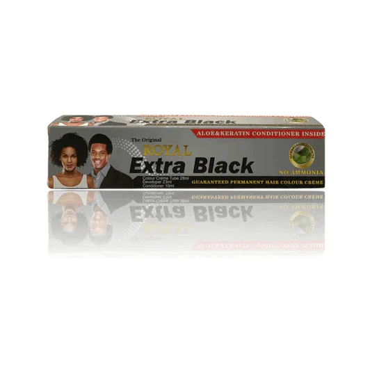 The Original Royal Extra Black Permanent Hair Color Creme 28ml + Developer 23ml + Conditioner 10ml